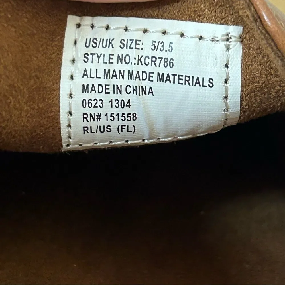 Kenneth Cole Reaction Brown Faux Leather Loafers Men's 5 Great Used Condition